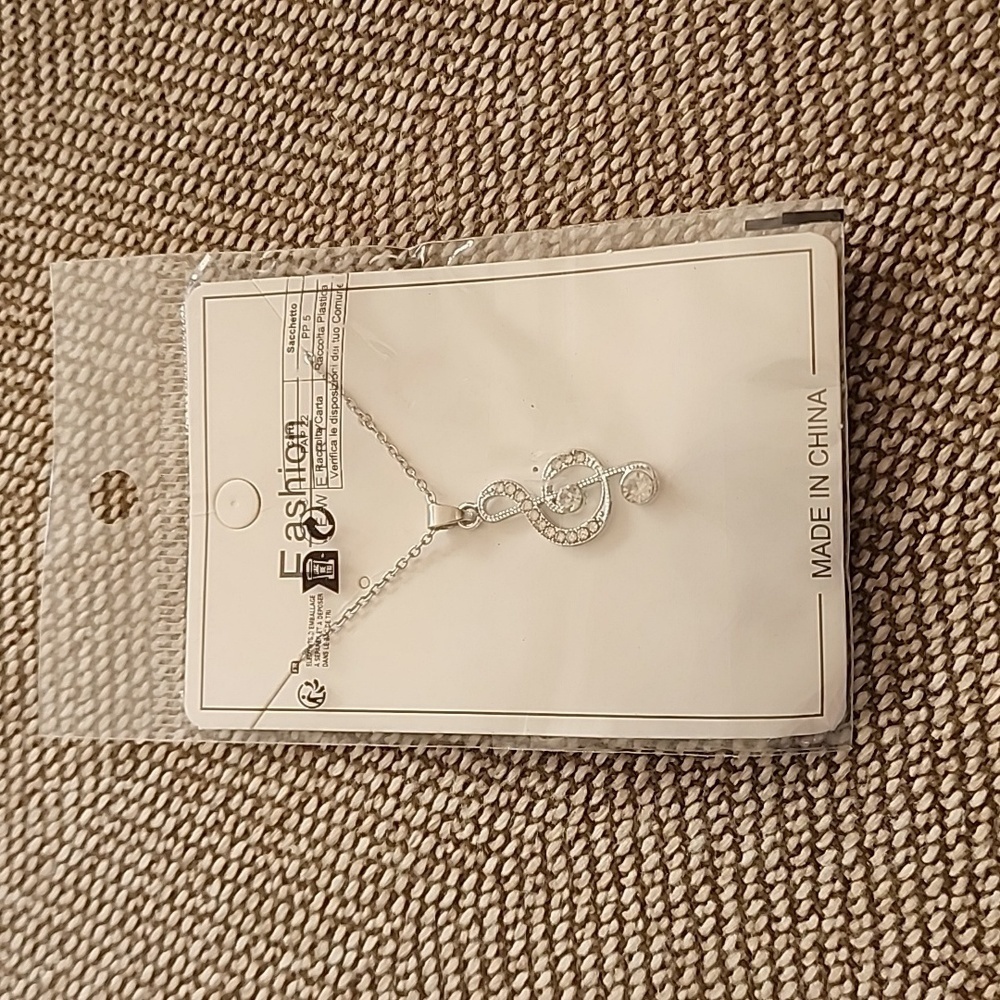 F1 - NWT Treble Clef Rhinestone Necklace